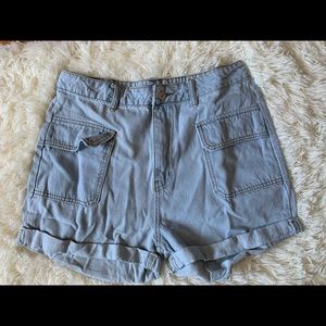 Utility jean shorts